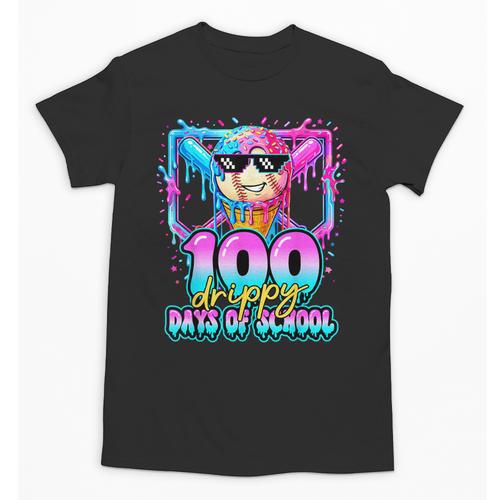100 Drippy Days Of School Baseball Ice Cream 100th Day Boys Unisex T-Shirt - Sportilla