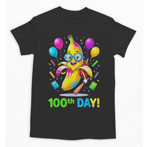 100th Day Of School Banana Baseball Drip For Kids Youth Girl Unisex T-Shirt - Sportilla
