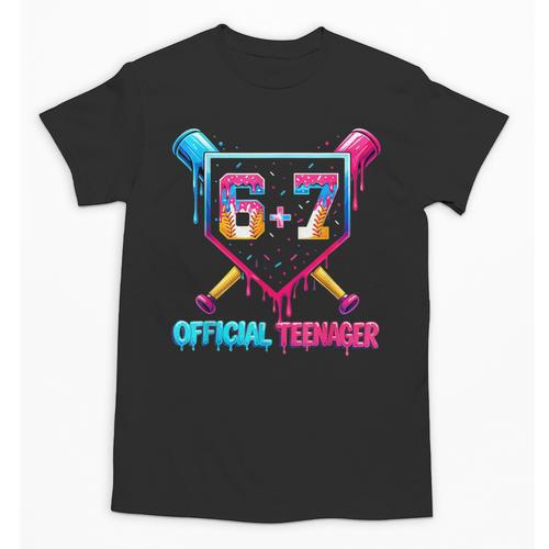 13th Birthday Official Teenager 67 Baseball Drip Boys Unisex T-Shirt - Sportilla