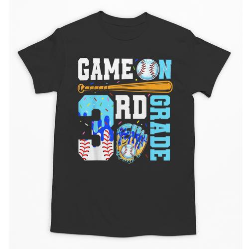 3rd Grade Back To School Baseball Drip Ice Cream Game On Unisex T-Shirt - Savourry