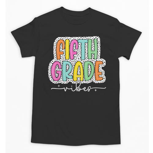 5th Fifth Grade Vibes Back To School Dalmatian Dots Unisex T-Shirt - Savourry