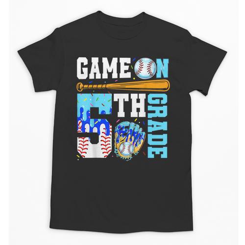 5th Grade Back To School Baseball Drip Ice Cream Game On Unisex T-Shirt - Savourry
