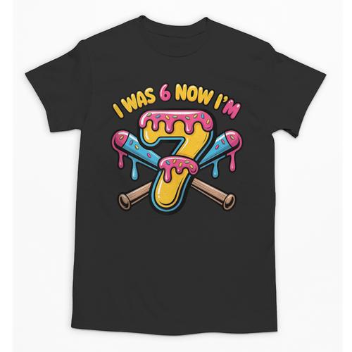 I Was 6 Now I'm 7 Dripping Ice Cream Baseball 67 Drip Unisex T-Shirt - Sportilla