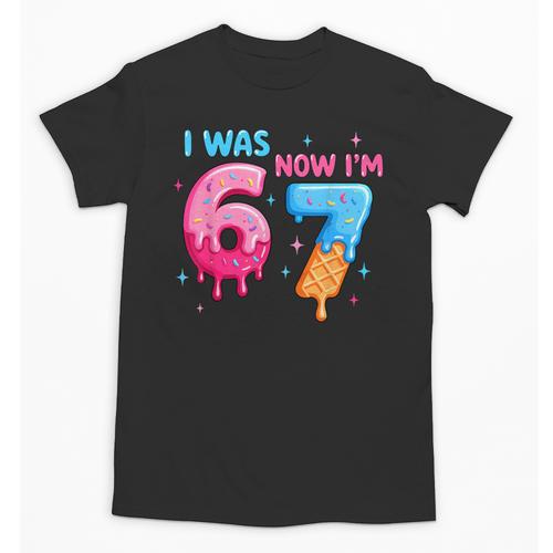I Was 6 Now I'm 7 Meme Six Seven Baseball 7th Birthday Unisex T-Shirt - Sportilla