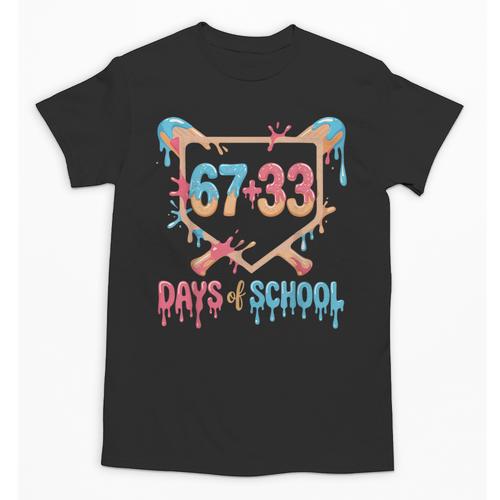 67 33 Days Of School Baseball Drip 100 Days Of School Unisex T-Shirt - Sportilla
