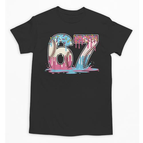 67 Baseball Ice Cream Drip Meme Six Seven Gen Alpha Unisex T-Shirt - Sportilla