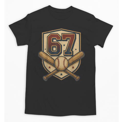 67 Baseball Meme Vintage Sports Crest Retro 67 Player Unisex T-Shirt - Sportilla