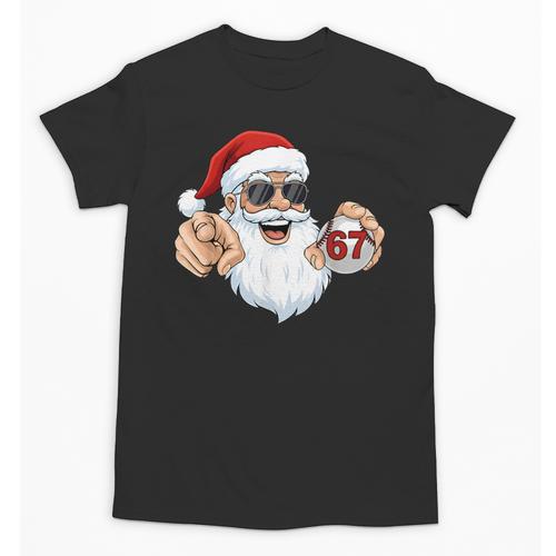 67 Baseball Santa Six Seven Meme Christmas Men Women Kids Unisex T-Shirt - Sportilla