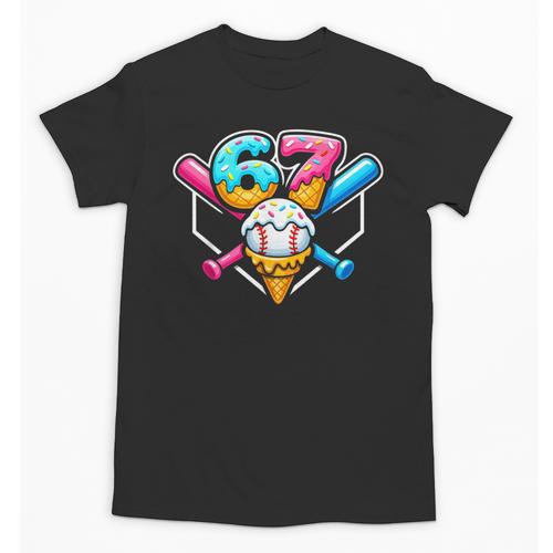 67 Ice Cream Drip Baseball Meme Six Seven Gen Alpha Slang Unisex T-Shirt - Sportilla