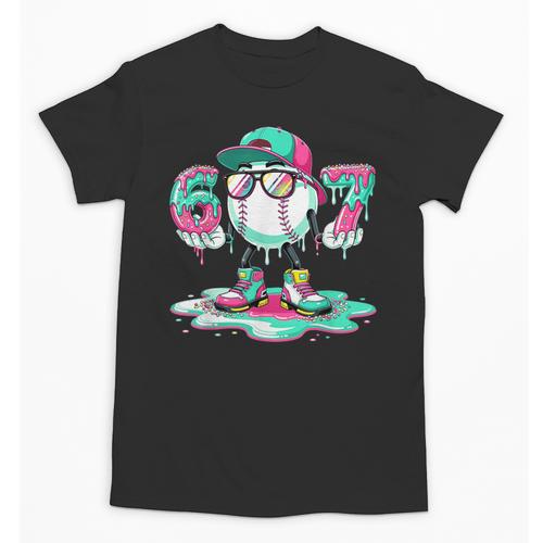 67 Meme Six Seven 6 7 Meme Baseball Ice Cream Drip Unisex T-Shirt - Sportilla