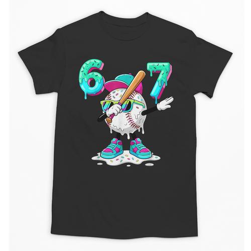 67 Meme Six Seven 6 7 Meme Dab Baseball Ice Cream Drip Unisex T-Shirt - Sportilla