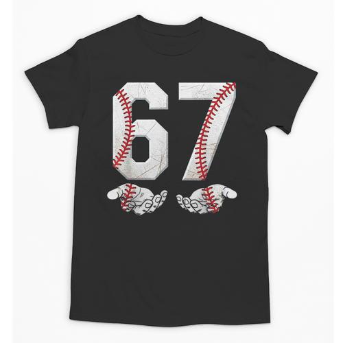 67 Six Seven Number 6 7 Meme Baseball Six Seven For Boys Men Unisex T-Shirt - Sportilla
