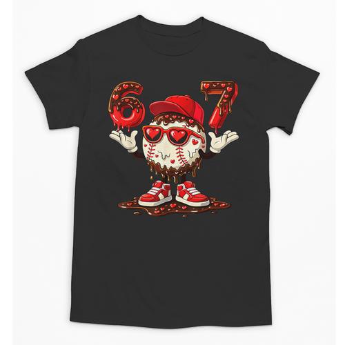 67 Valentine Day Baseball Chocolate Ice Cream Drip Unisex T-Shirt - Sportilla