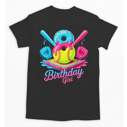 8th Birthday Baseball Ice Cream Drip 8 Years Old Girls B-Day Unisex T-Shirt - Sportilla
