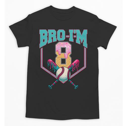 8th Birthday Boy Bro I'm 8 Years Old Baseball Theme Unisex T-Shirt - Sportilla