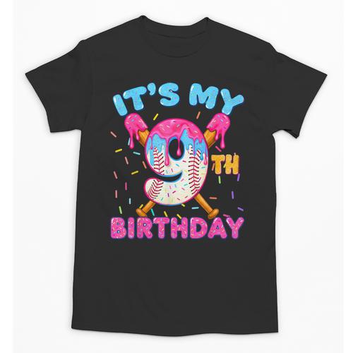 9th Birthday Baseball 9 Year Old Ice Cream Drip Boy Baseball Unisex T-Shirt - Sportilla