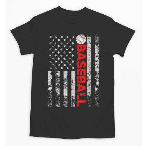 American Flag Baseball Team Baseball Player Baseball Unisex T-Shirt - Sportilla