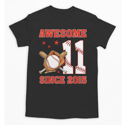 Awesome Since 2015 11 Year Old Boys Bday Baseball Theme Unisex T-Shirt - Sportilla