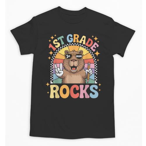 Back To School 1st Grade Capybara First Grade Rocks Unisex T-Shirt - Savourry