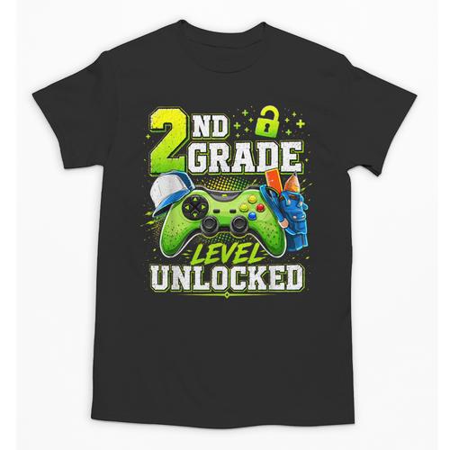 Back To School 2nd Second Grade Level Unlocked Gamer Kid Unisex T-Shirt - Savourry