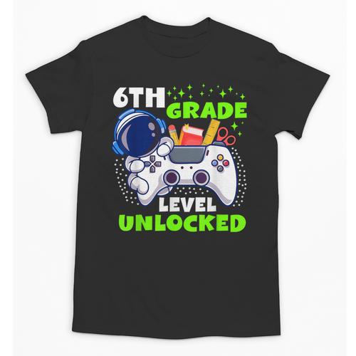 Back To School 6th Grade Level Unlocked Gamer Boys Kids Unisex T-Shirt - Savourry