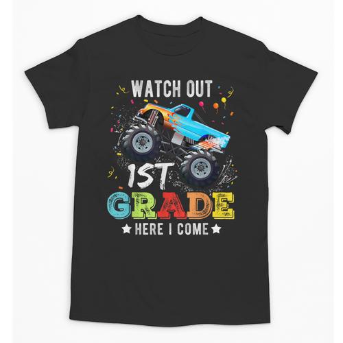 Back To School First Grade Here I Come For Boy Kids Truck Unisex T-Shirt - Savourry