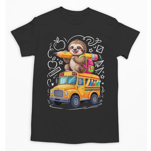 Back To School Sloth School Bus 100 Days Of School Unisex T-Shirt - Savourry