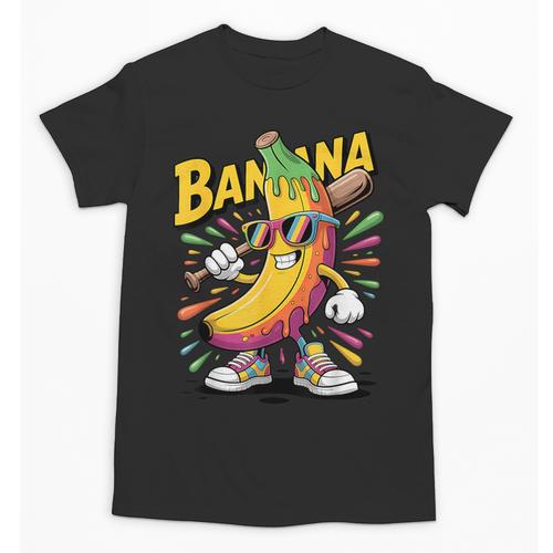 Banana Baseball Cartoon Cool Sports Kids Teens Unisex T-Shirt - Sportilla