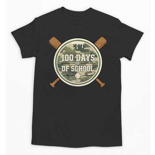 Baseball 100th Day Of School Camouflage Unisex T-Shirt - Sportilla
