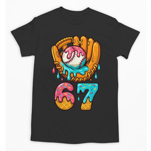 Baseball 67 Ice Cream Drip 67 Six Seven Meme 67th Birthday Unisex T-Shirt - Sportilla