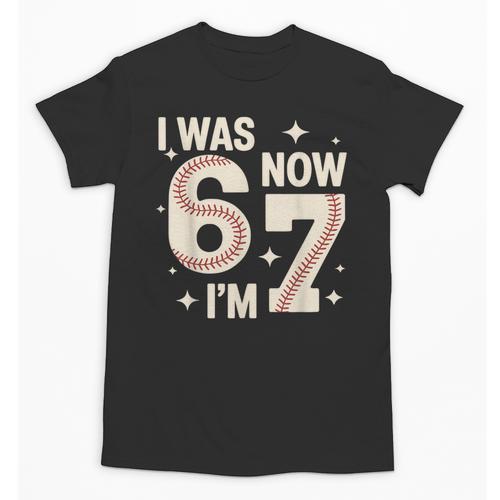Baseball 7th Birthday 6 7 Years Old I Was 6 Now I'm 7 Unisex T-Shirt - Sportilla