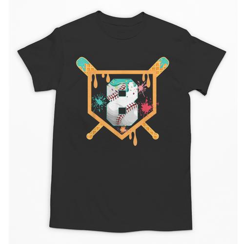 Baseball 8 Year Old Ice Cream Drip 8th Birthday Boy Number 8 Unisex T-Shirt - Sportilla