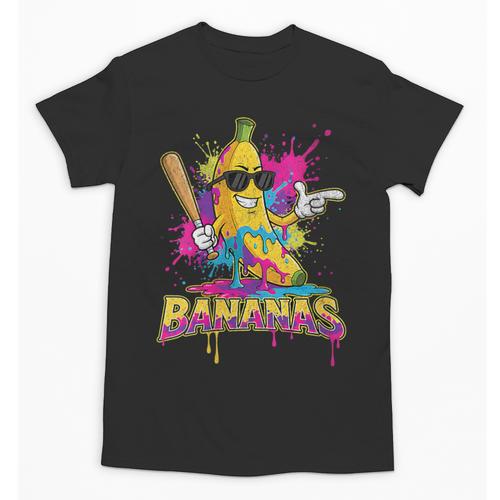 Baseball Banana Splatter Sports Kids Teens Unisex T-Shirt - Sportilla