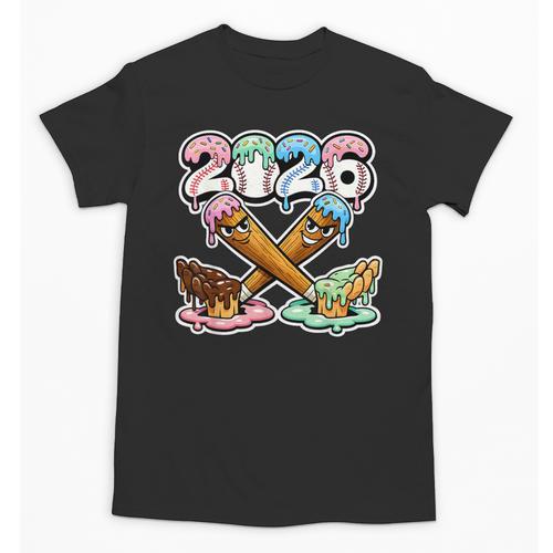 Baseball Bat 2026 Hands Drip Boys Ice Cream Dripping Youth Unisex T-Shirt - Sportilla