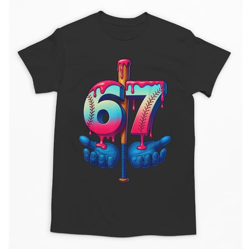 Baseball Bat Hands Drip 67 Six Seven Gen Alpha Slang Meme Unisex T-Shirt - Sportilla