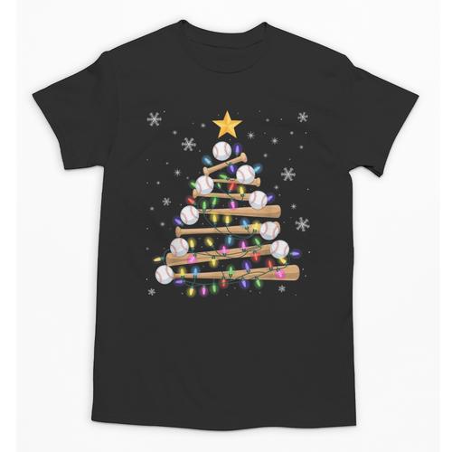 Baseball Christmas Tree Light Xmas Baseball Boys Kids Unisex T-Shirt - Sportilla