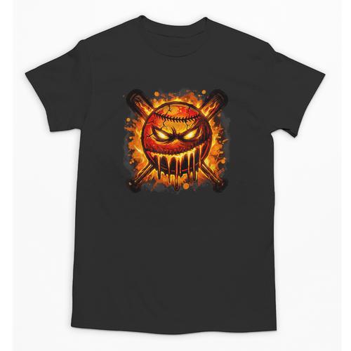 Baseball Drip Angry Lava Slime Ball Graphic Unisex T-Shirt - Sportilla