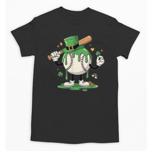 Baseball Drip Ice Cream Boys Kids Shamrock St Patricks Day Unisex T-Shirt - Sportilla