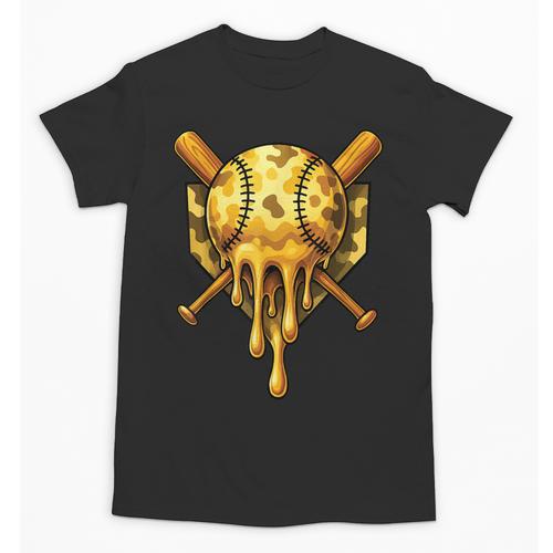 Baseball Drip Ice Cream Camo Cool Unisex T-Shirt - Sportilla