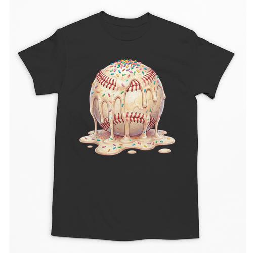 Baseball Drip Ice Cream Melting Illustration Unisex T-Shirt - Sportilla