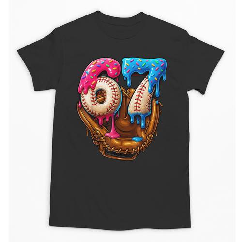 Baseball Drip Ice Cream Number 67 Player Or 67th Birthday Unisex T-Shirt - Sportilla