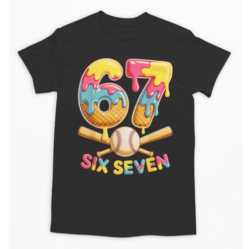 Baseball Drip Ice Cream Number 67 Player Lifestyle Unisex T-Shirt - Sportilla
