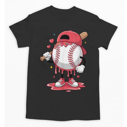 Baseball Drip Icecream Boy Kids Valentine Unisex T-Shirt - Sportilla