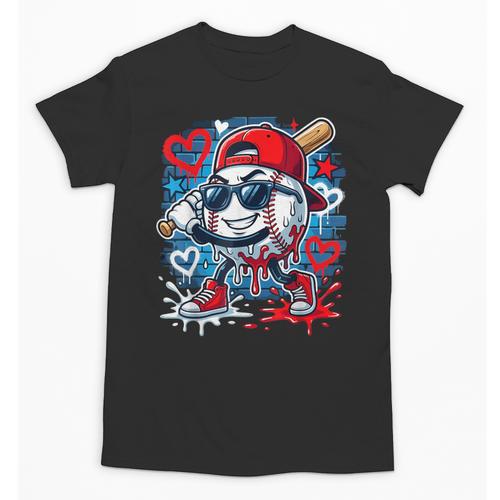 Baseball Drip Icecream Heart Valentine Day Boys Kids Red Unisex T-Shirt - Sportilla