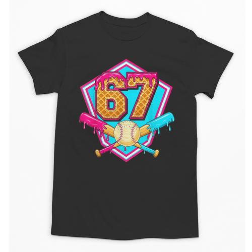 Baseball Drip Jersey Number 67 For Players & 67th Birthday Unisex T-Shirt - Sportilla