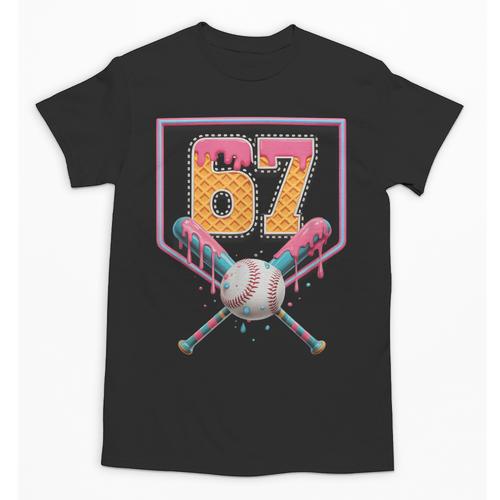 Baseball Drip Number 67 Fun Six Seven 6 7 Meme Unisex T-Shirt - Sportilla