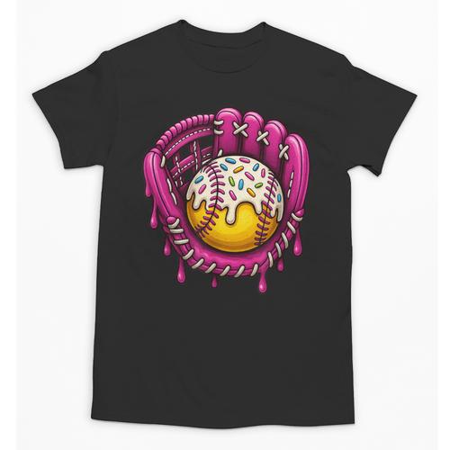 Baseball Drip Pink Glove Respect The Drip Youth Boys Girls Unisex T-Shirt - Sportilla