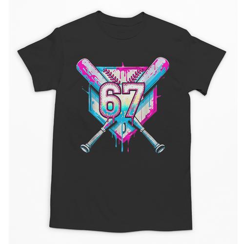 Baseball Dripping 67 Home Plate Six Seven Boy Kids Sports Unisex T-Shirt - Sportilla