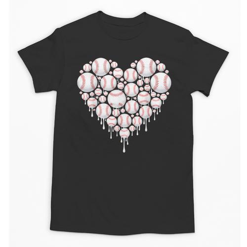 Baseball Heart Drip Valentine's Day Baseball Lover Boys Men Unisex T-Shirt - Sportilla