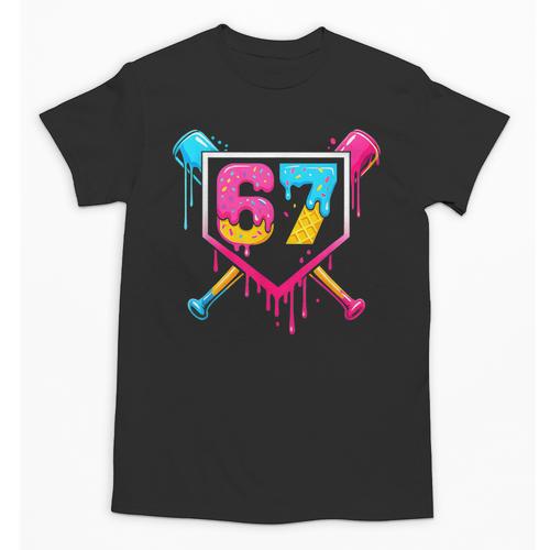 Baseball Ice Cream Drip 67 Meme Six Seven 67th Birthday Unisex T-Shirt - Sportilla